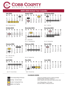 Cobb County School Calendar Year Planner Cobb County School Calendar Year Planner