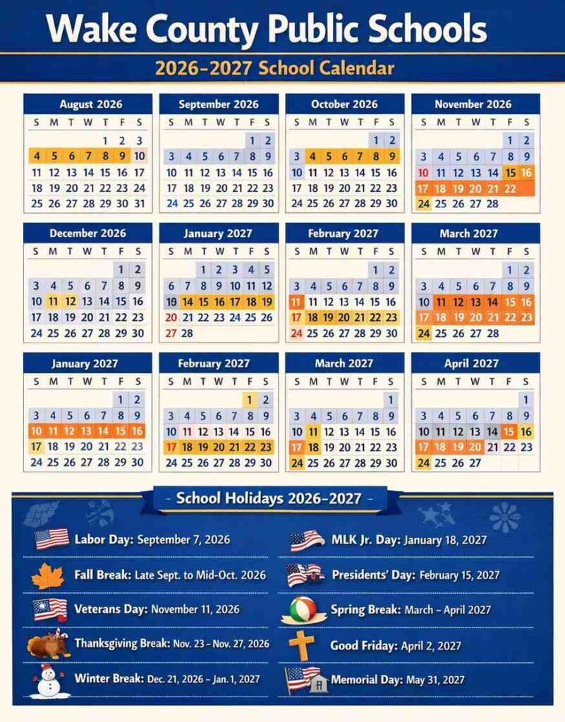 Wake County Public Schools Calendar 2026–2027